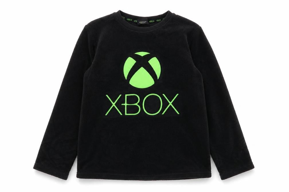 Front view of X BOX boys’ black pyjama top, size 8-9, years