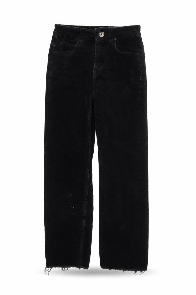 Front view of H&M women’s black trousers, size UK 6, 26-inch leg