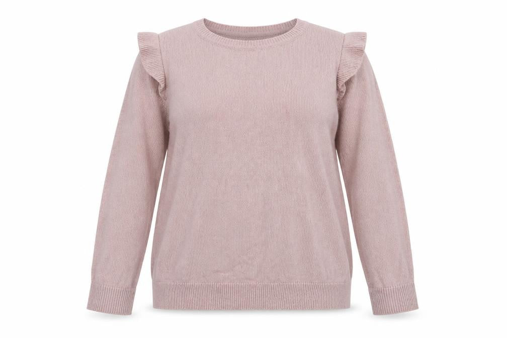 Front view of ROCK YOUR CURVES women’s pink jumper, size UK 16