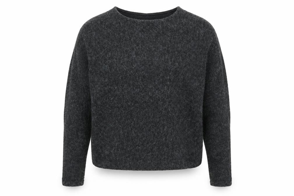 Front view of H&M women’s grey jumper, size XS, - cropped