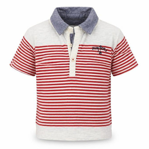 JOUNIOR J Baby Red Striped  Basic Polo Size 18-24 Months