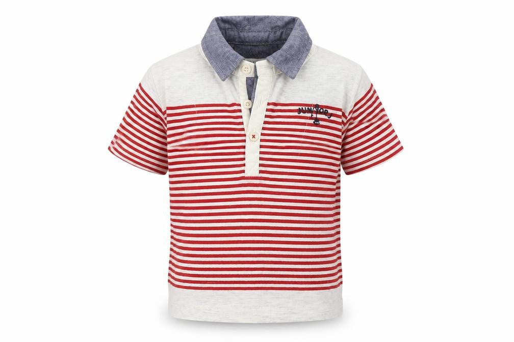 JOUNIOR J Baby Red Striped  Basic Polo Size 18-24 Months