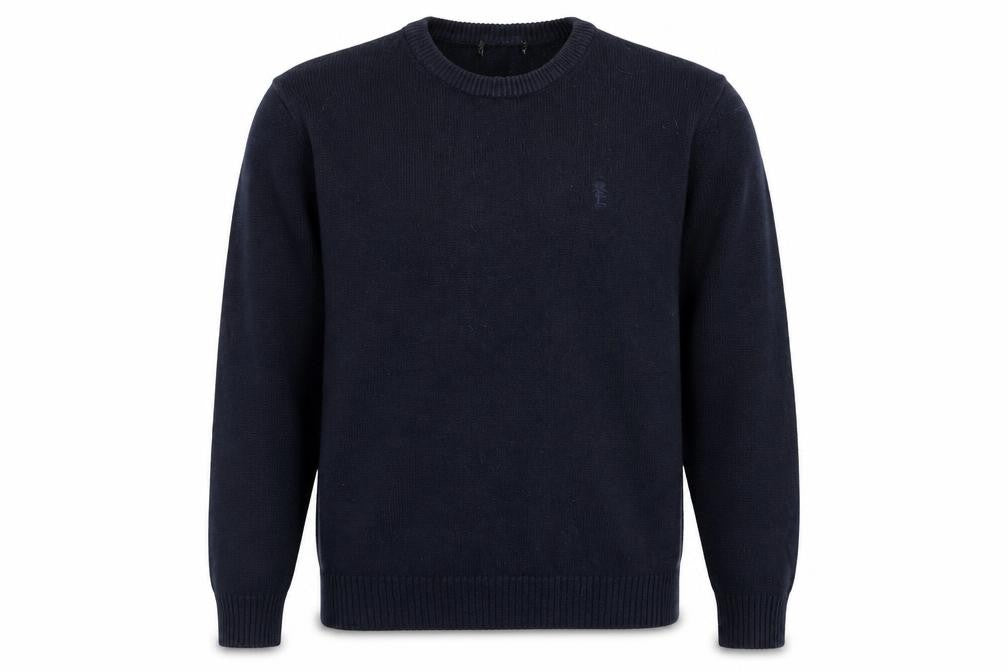 Front view of Easy men’s blue jumper, size L