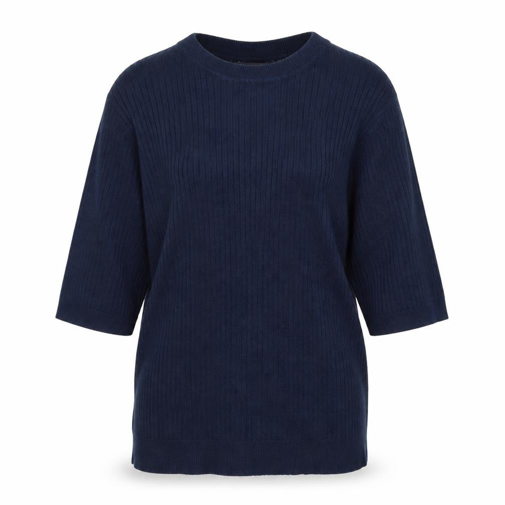 Front view of Marks & Spencer women’s blue jumper, size UK 12