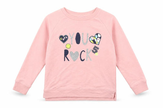 Front view of B Collection girls’ pink jumper, size 7, years - you rock