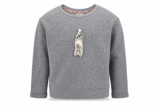 Front view of Next girls’ grey jumper, size 4-5, years