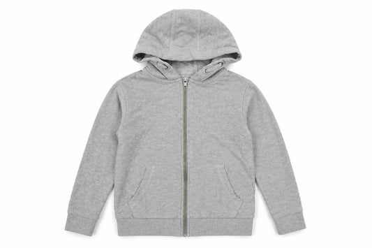 Front view of Tu girls’ grey full zip jumper, size 7, years