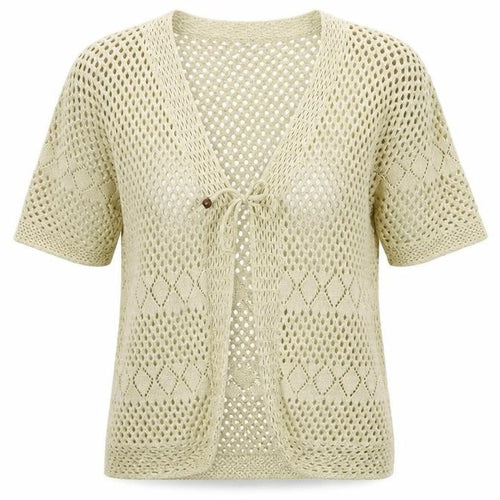 Remel Womens Beige  Knit Cardigan Jumper Size XL