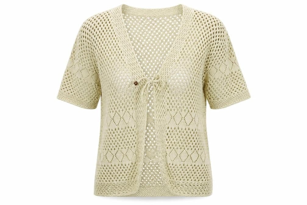 Remel Womens Beige  Knit Cardigan Jumper Size XL