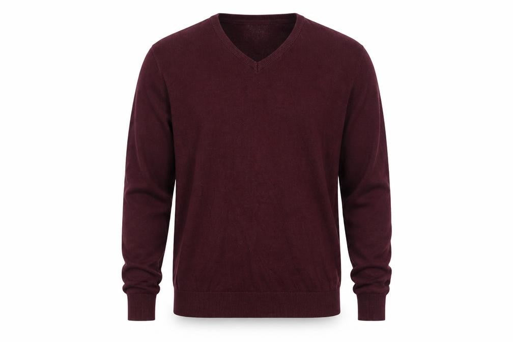 Front view of George men’s red jumper, size M