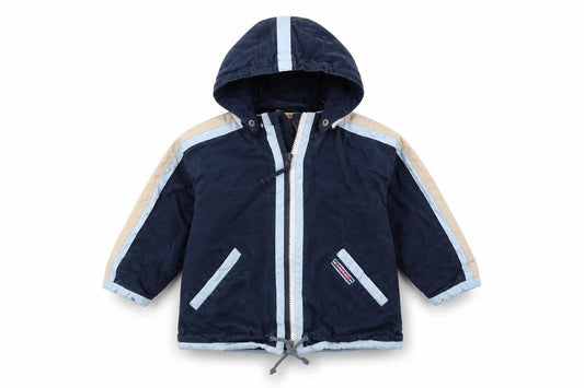 Front view of STEFFENS boys’ blue jacket, size 18, months