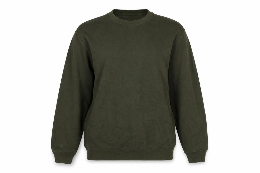Front view of Divided by H&M women’s green pullover sweatshirt, size XS