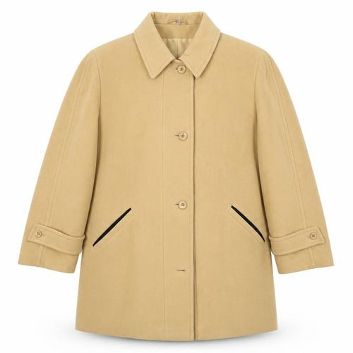 Preworn Womens Yellow  Fleece Overcoat Coat Size 16