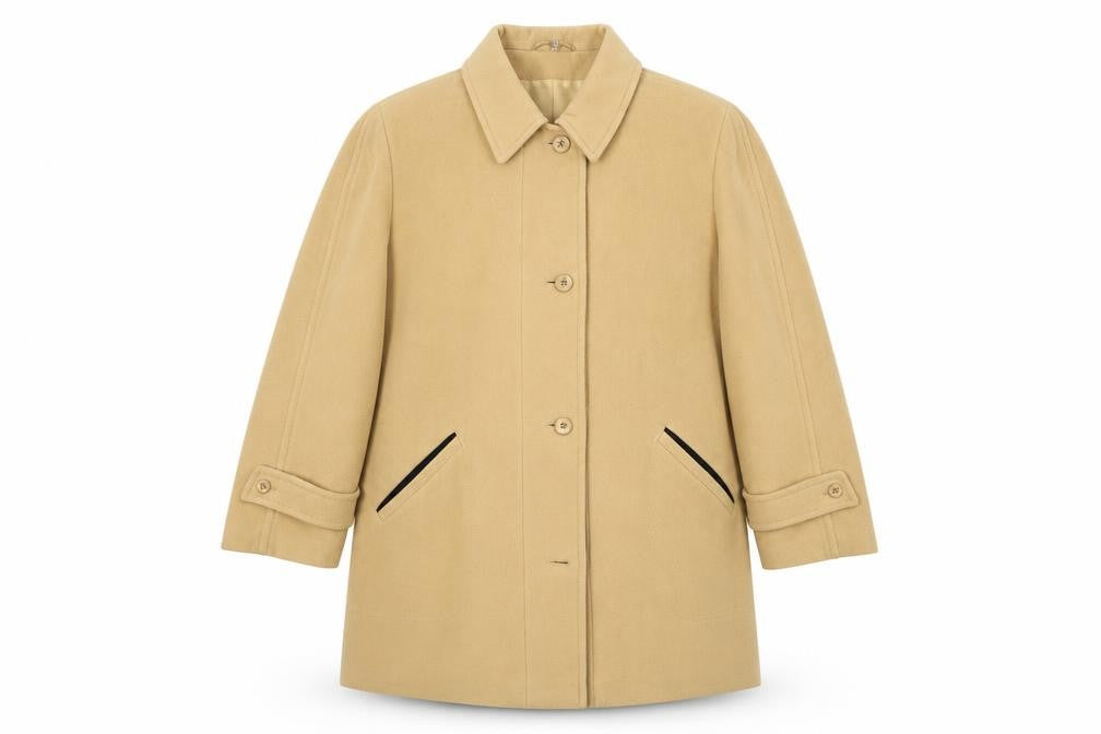 Preworn Womens Yellow  Fleece Overcoat Coat Size 16