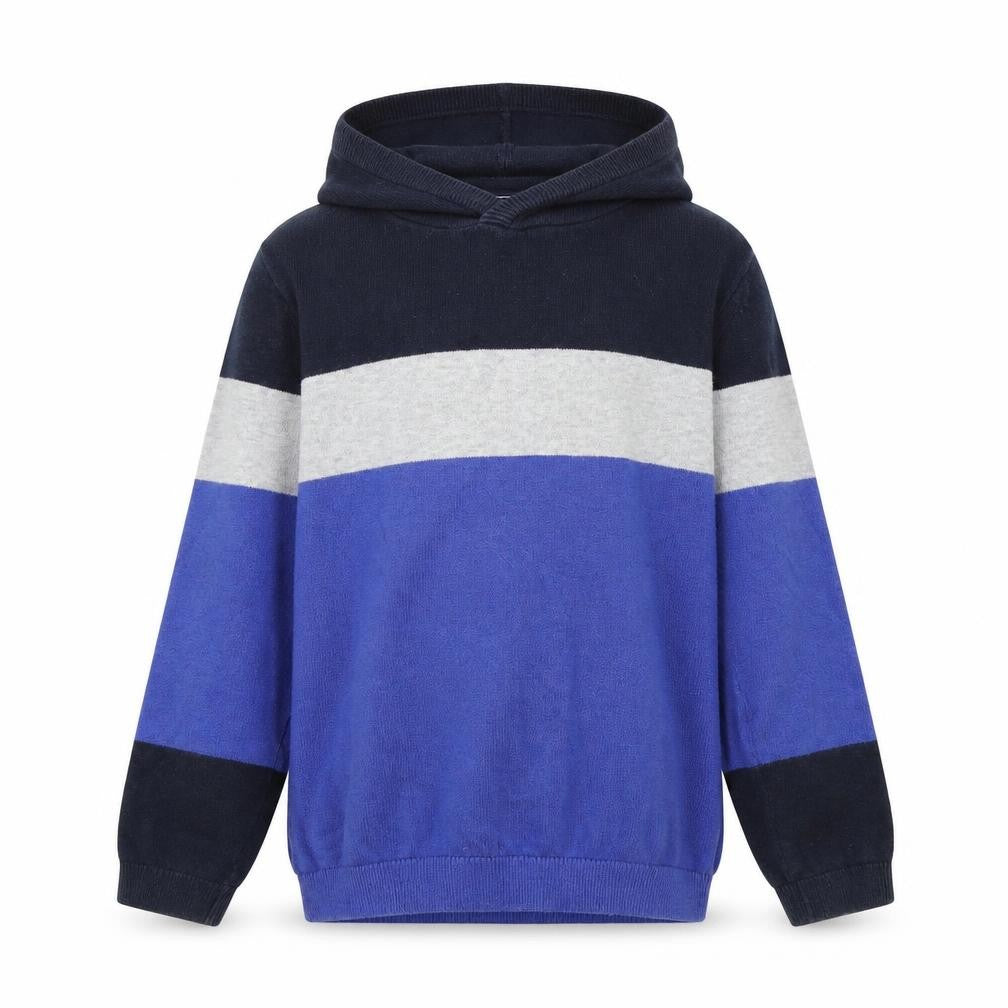 Front view of Next boys’ blue pullover hoodie, size 6, years