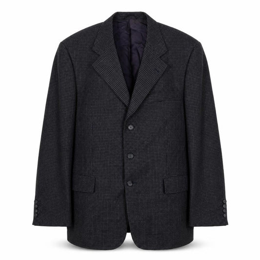 Front view of Ritex men’s blue plaid jacket suit jacket, size 42