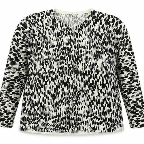 BHS Womens White Geometric  Cardigan Jumper Size 20