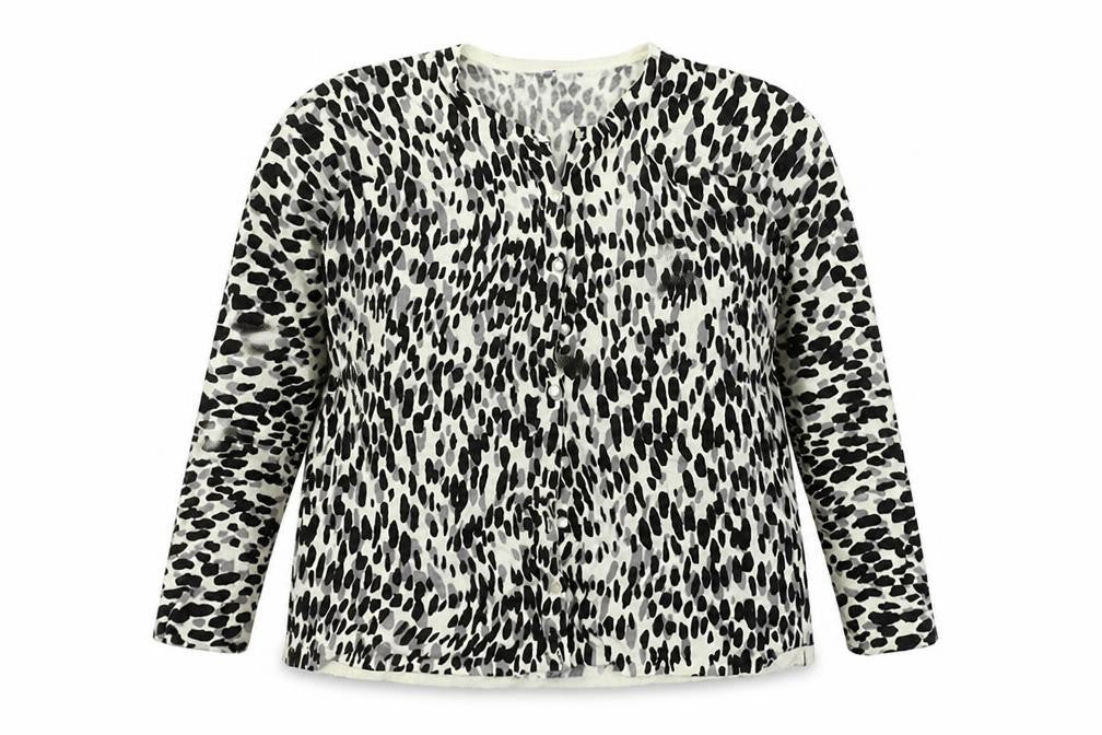 BHS Womens White Geometric  Cardigan Jumper Size 20