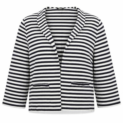 M&Co Womens White Striped  Cardigan Jumper Size 10