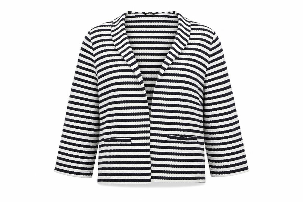 M&Co Womens White Striped  Cardigan Jumper Size 10