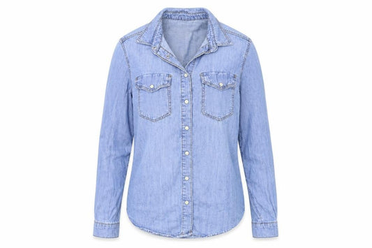 Front view of New Look women’s blue jacket, size UK 8
