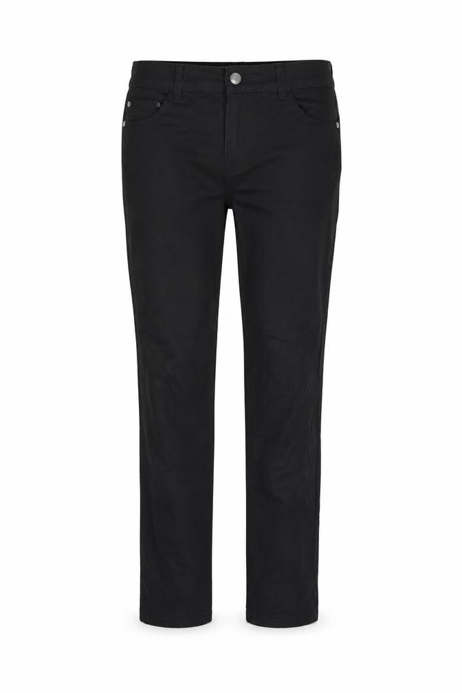 Front view of only designer women’s black straight jeans, size UK 30, in, 28-inch leg