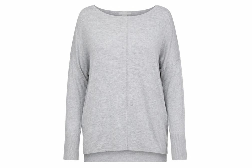 Front view of H&M women’s grey jumper, size M