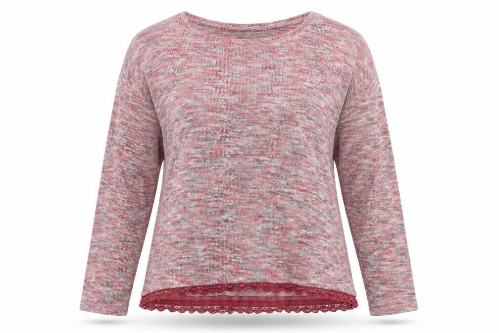 Front view of EWM women’s pink jumper, size M