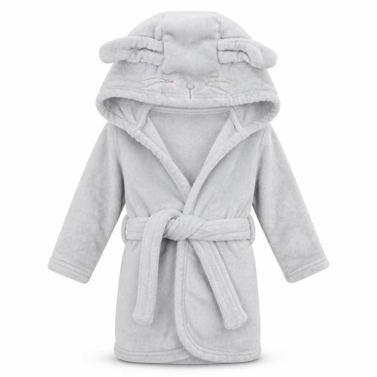 Front view of George girls’ grey babydoll gown, size 9-12, months