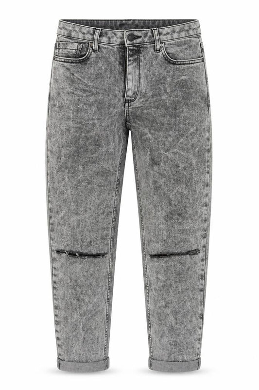 Front view of Next women’s red denim cropped jeans, size UK 28, in, 21.5-inch leg