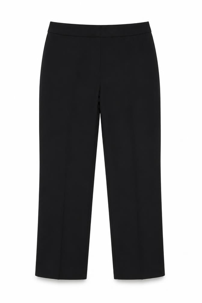 Front view of Marks & Spencer women’s black trousers, size UK 14, 28-inch leg