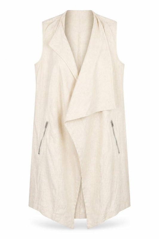 Front view of New Look women’s beige jacket blazer, size UK 14