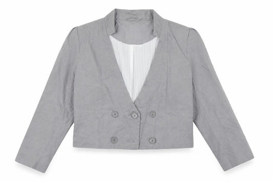 Front view of share female women’s grey jacket blazer, size UK 10