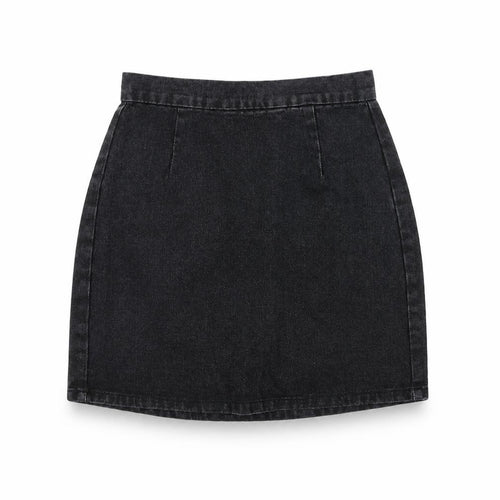Denim & Co. Womens Black  Denim A-Line Skirt Size 8