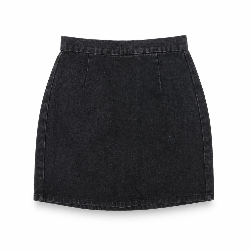 Denim & Co. Womens Black  Denim A-Line Skirt Size 8