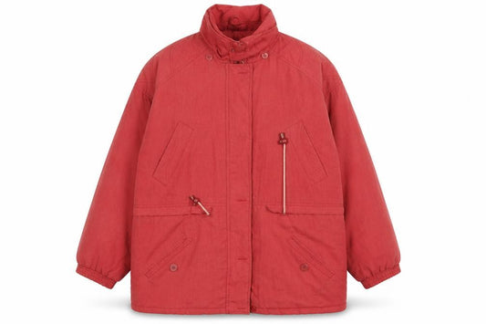 Front view of Essentials women’s red pea coat coat, size UK 14