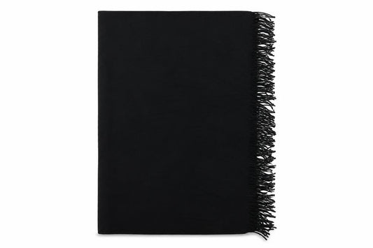 Front view of Preworn women’s black knit shawl/wrap