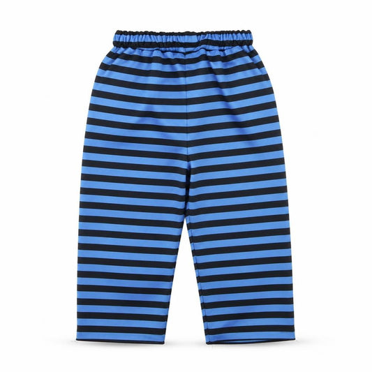 Front view of George boys’ blue striped jogger trousers, size 2, years