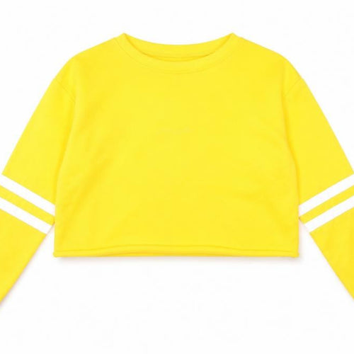 Preworn Womens Yellow   Cropped T-Shirt Size S
