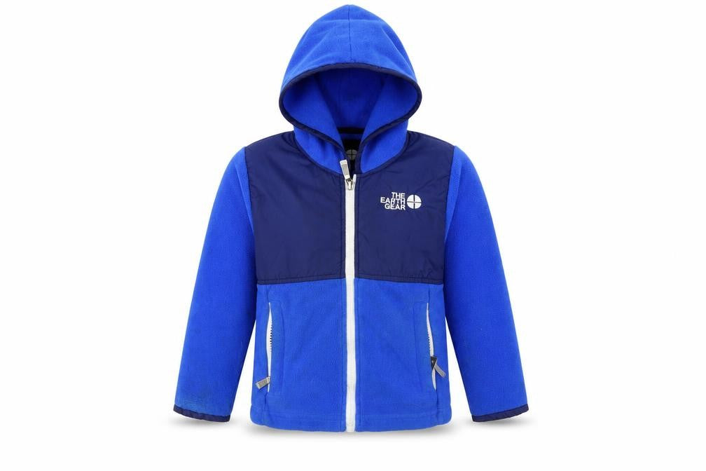 Front view of THE EARTH GEAR boys’ blue basic coat coat, size 2, years