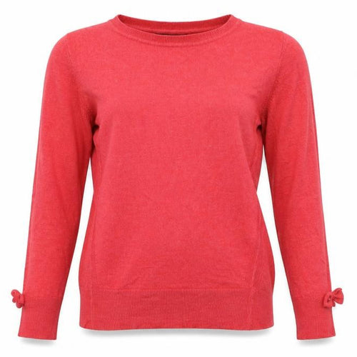 Dorothy Perkins Womens Red   Pullover Jumper Size 14  - bows on sleeves