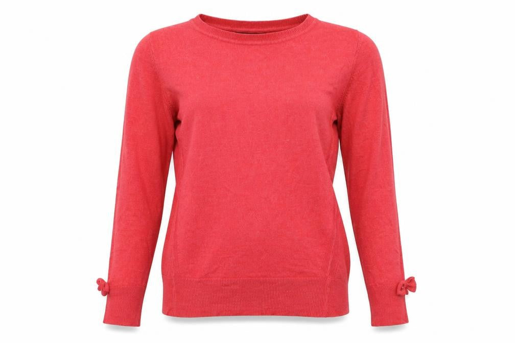 Dorothy Perkins Womens Red   Pullover Jumper Size 14  - bows on sleeves