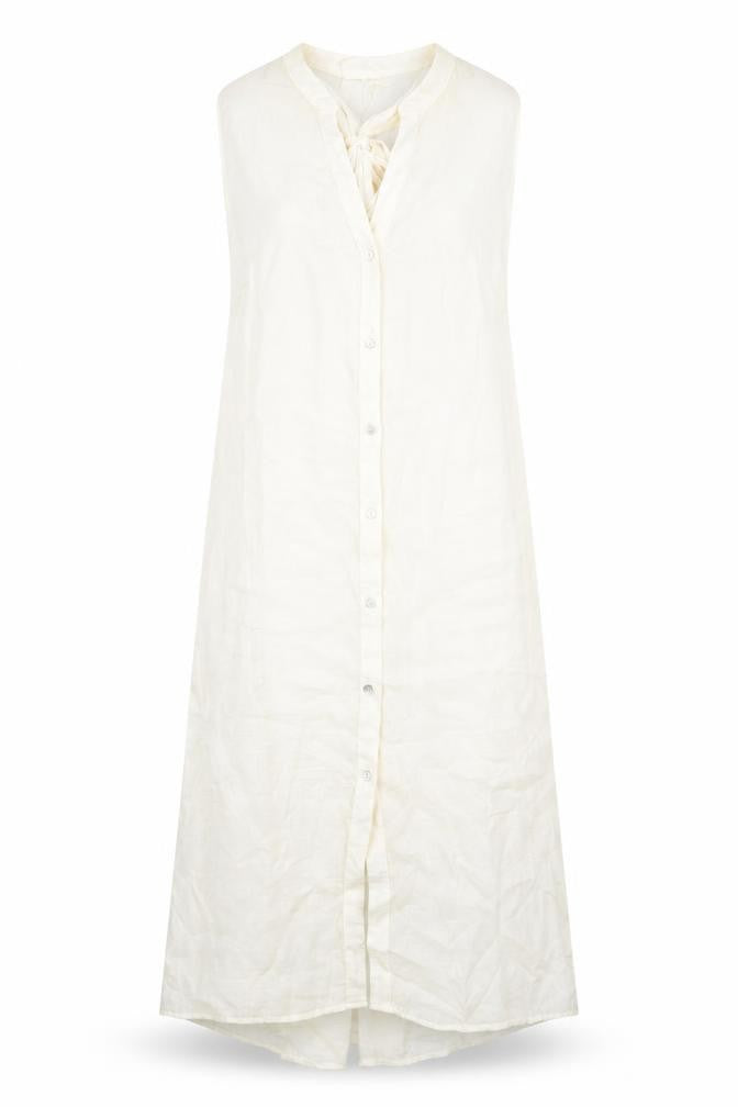 Front view of H&M women’s white t-shirt dress, size UK 10