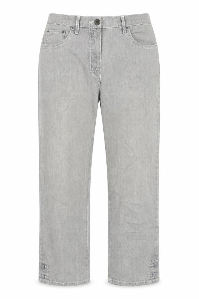 Preworn Womens Grey  Denim Straight Jeans Size 12 L23 in