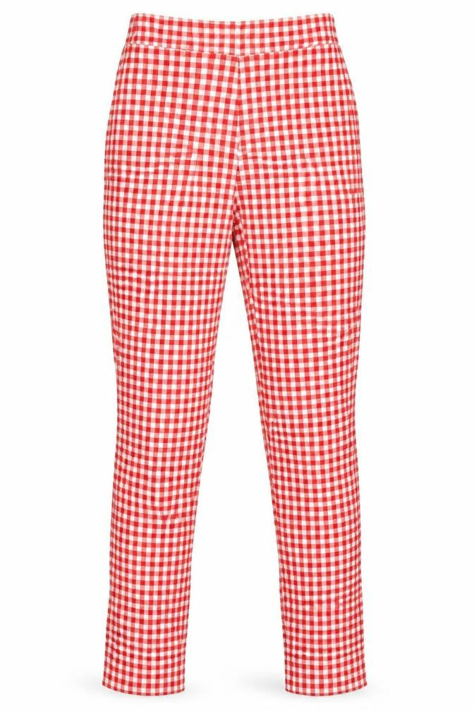 Astradivarius Womens Red Check  Trousers  Size 6 L26 in