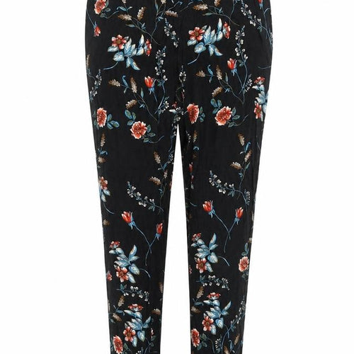 Peackocks Womens Black Floral  Trousers  Size 10 L27 in