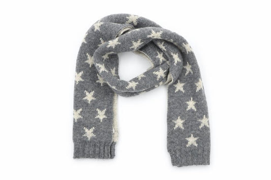 M&S Girls Grey Geometric Knit Scarf Scarves & Wraps One Size