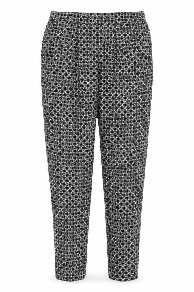 New Look Womens Grey Geometric  Trousers  Size 8 L28 in