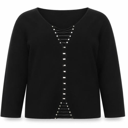 Roman Womens Black   Pullover Jumper Size S