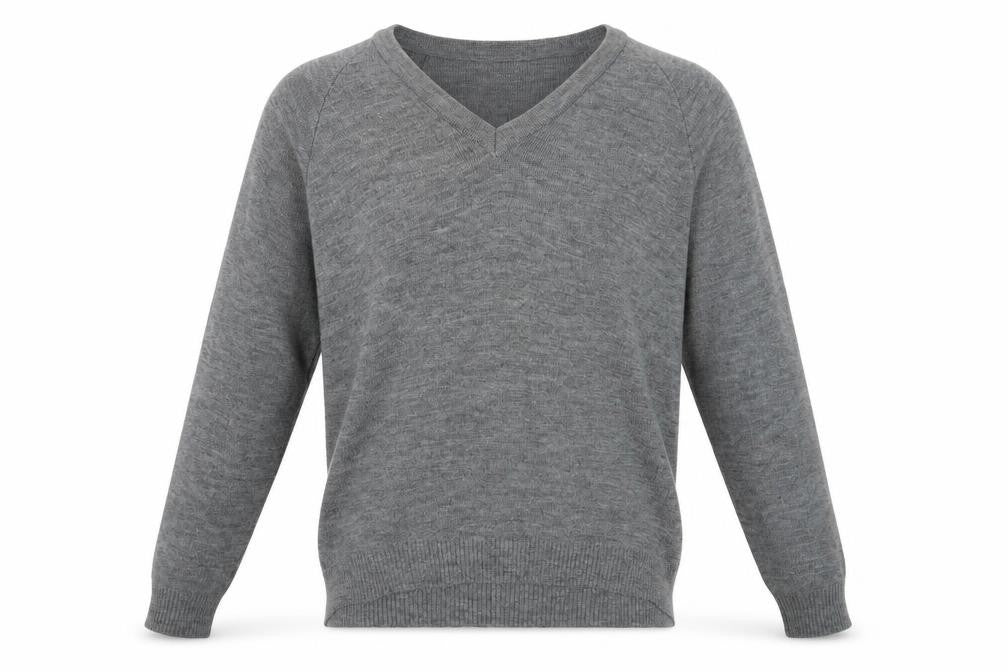 Front view of leonard hudson men’s grey jumper, size L